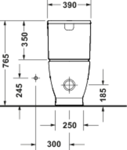 Duravit D-Code Stand-WC f.Kombi.,Tiefsp., Abgang Waagr.,Weiß Hochglanz