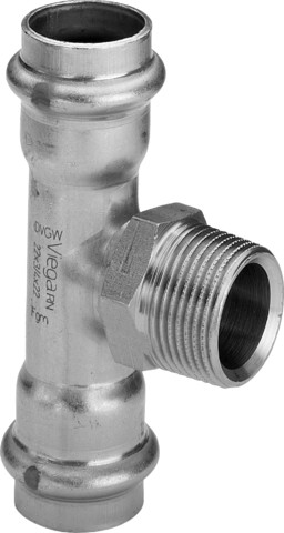 Viega T-Stück mit SC Sanpress Inox 2317.1 in 35mm x R3/4 x 35mm Edelstahl