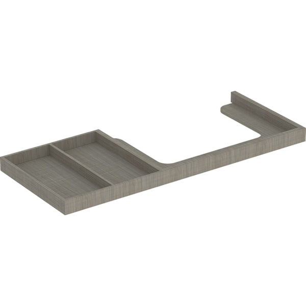 Geberit WT-Rahmen f. Citterio US m. Glaspl. m. Ablagefl. li, Breite 118cm, graubraun