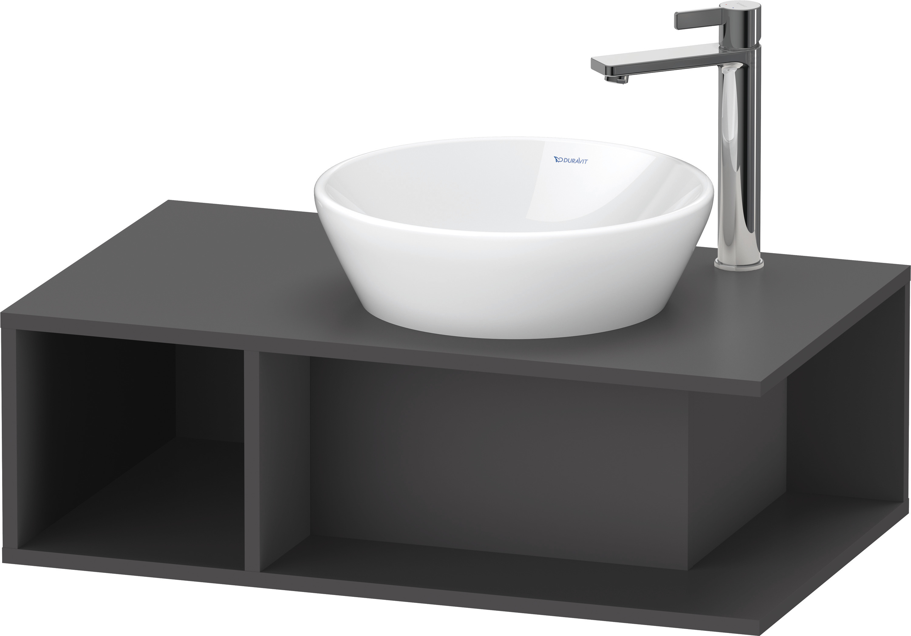 Duravit D-Neo WTU wandh.,1 offenes Fach l., 260x800x480mm, Graphit Matt
