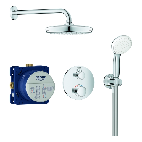 GROHE UP-Duschsystem Grohtherm 34727 mit FMS rund/SmartBox/Kopfb./Brauseset chrom