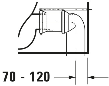 DU Stand-WC Kombi Starck 1 640 mm Tiefspüler, f.SPK, Abg.Vario, weiß WG