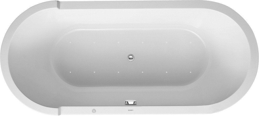 Duravit Starck Whirlw. 1800x800mm,Freis.,oval Acrylverkl., 2 Rückens.,Air-Syst., Weiß
