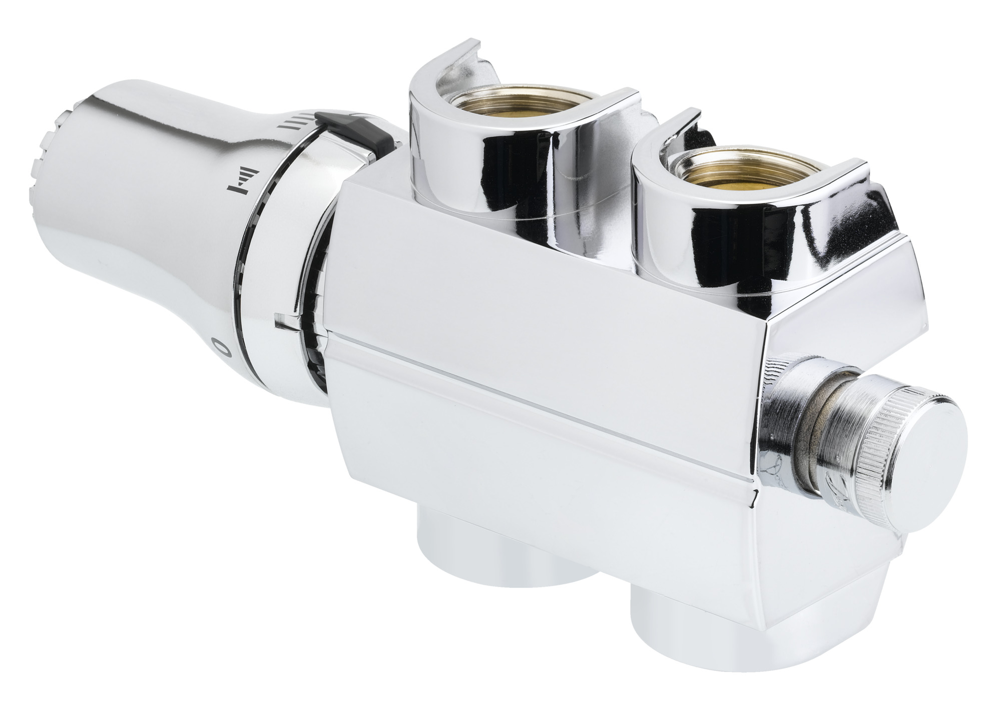 Danfoss VHS Ventilset CHROM Heizkörper R 1/2, Durchgang