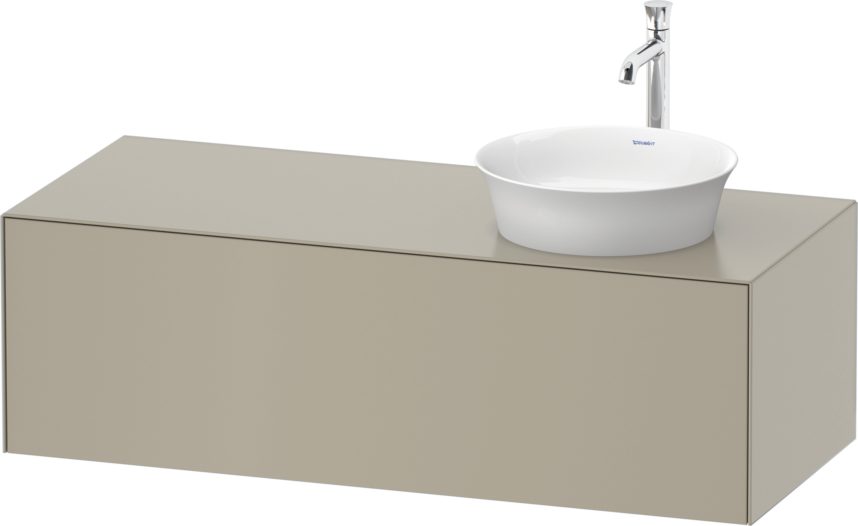 Duravit WTU White Tulip wandh,1 Auszug,B re. 408x1300x550mm, Taupe Seidenmatt