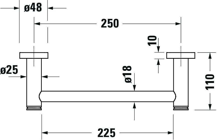 DU D-Code Wannengriff 200 mm,  Chrom