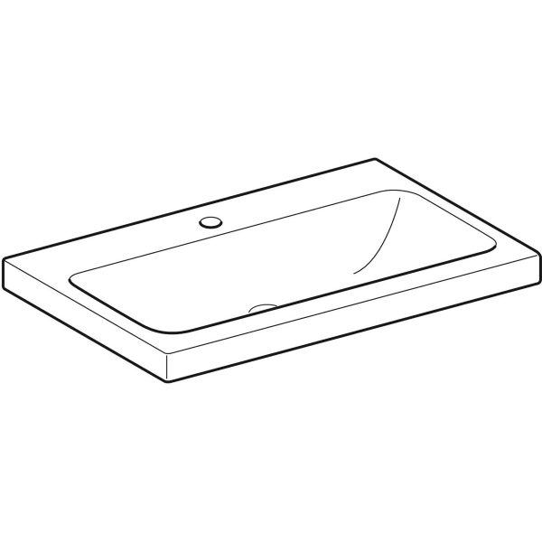 Geberit iCon Light Waschtisch 75x48cm mit Hahnloch, ohne Überlauf, weiß