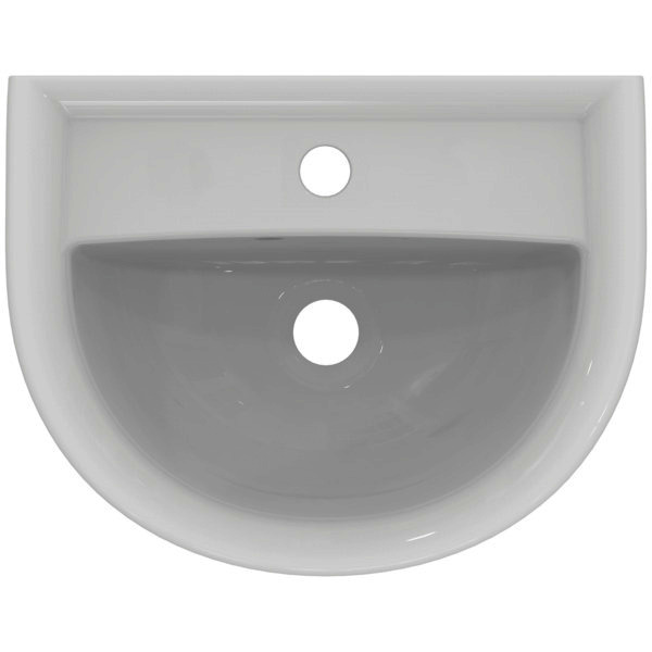 IS Handwaschbecken Eurovit, 1 Hl., m.Ül., 450x350x155mm, Weiß
