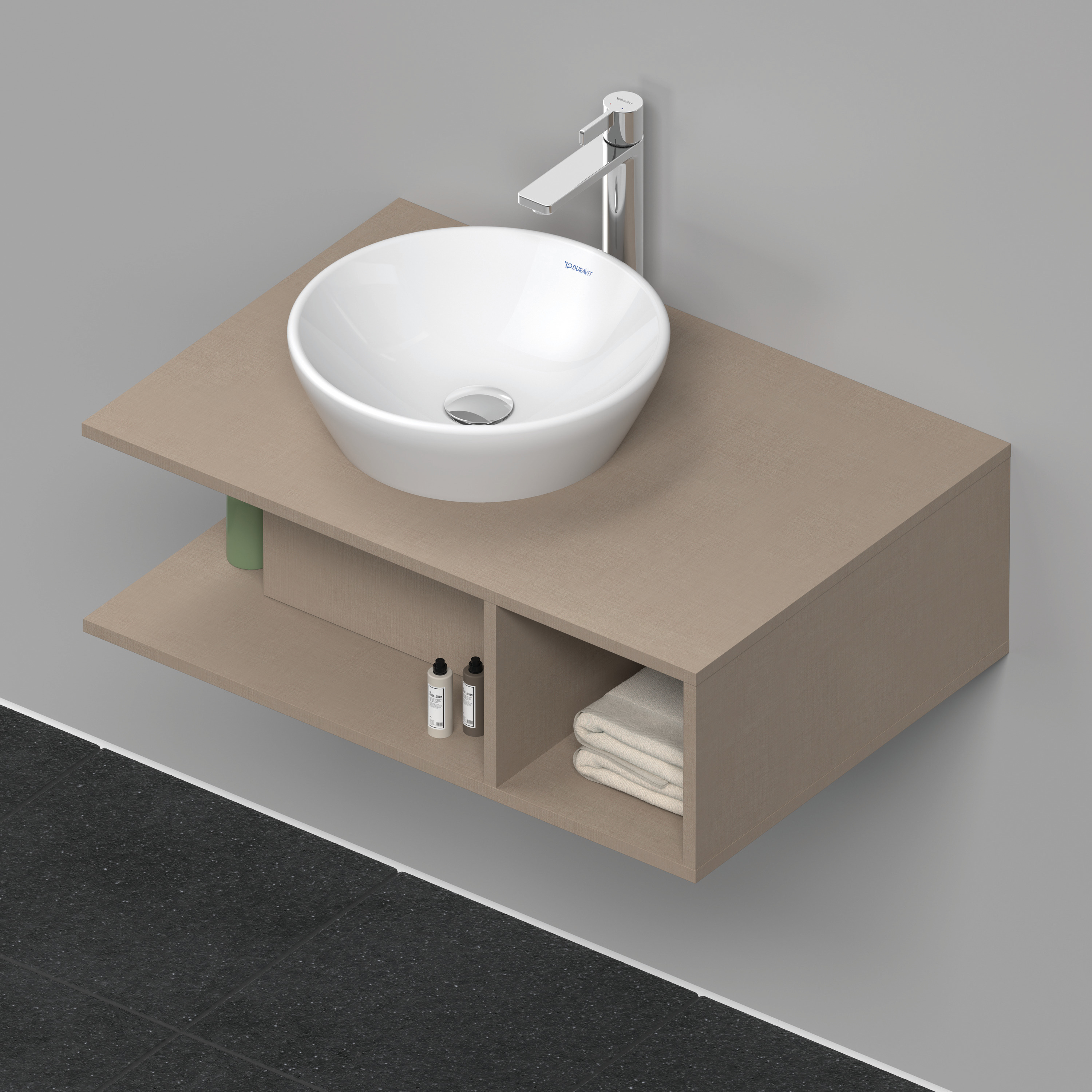 Duravit D-Neo WTU wandh.,1 offenes Fach r., 260x800x550mm, Leinen