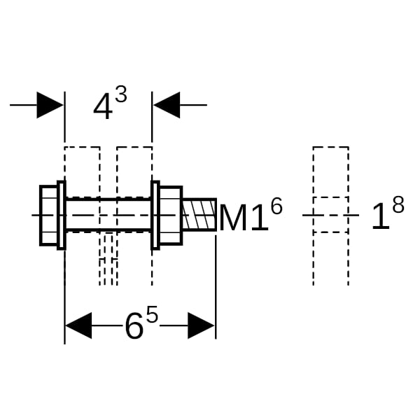 Geberit Schraubenset für Flanschverbindung aus CrNi-Stahl16x65