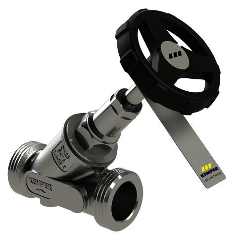 KEMPER NIRO Freistrom-Absperrventil Edelstahl, o.Entl., AG DN20