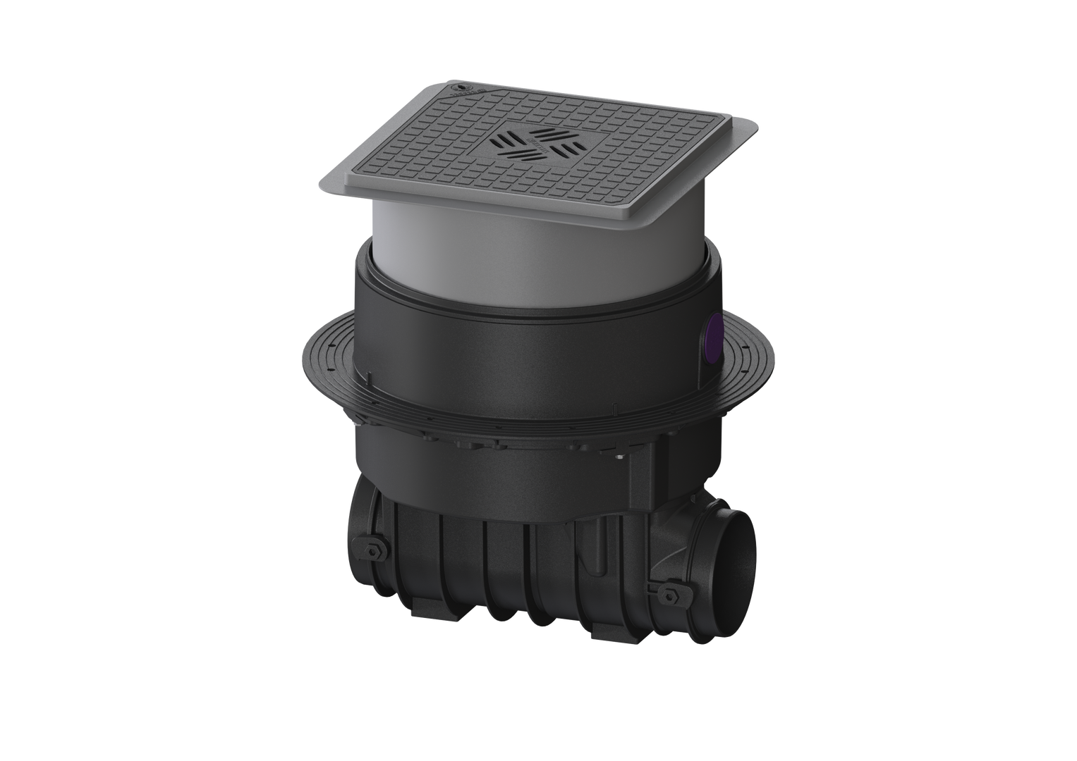 KESSEL-Rohbaukit Pumpfix M Underfloor ohne Stutzen, schwarze Abdeckung