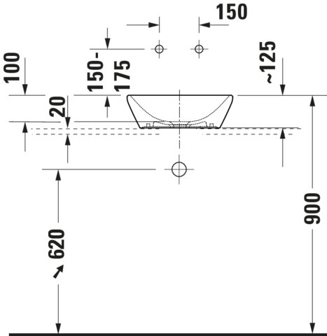 Duravit D-Neo Aufsatzbecken 400x400mm Weiß HG