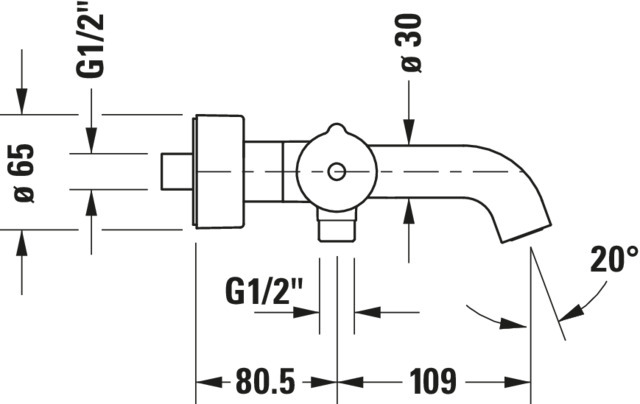 DU C.1 Wannenthermostat Aufputz Thermostatkartusche, Chrom HG
