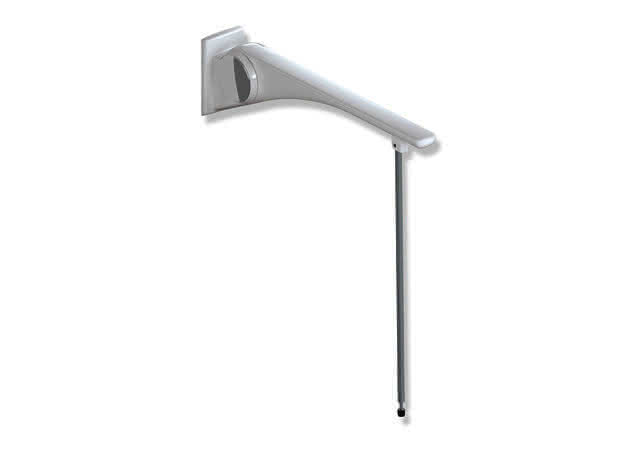 HEWI SK-Griff Basic,750, m.Bodenstütze Montagehöhe h=760mm weiß hgl.- weiß mt
