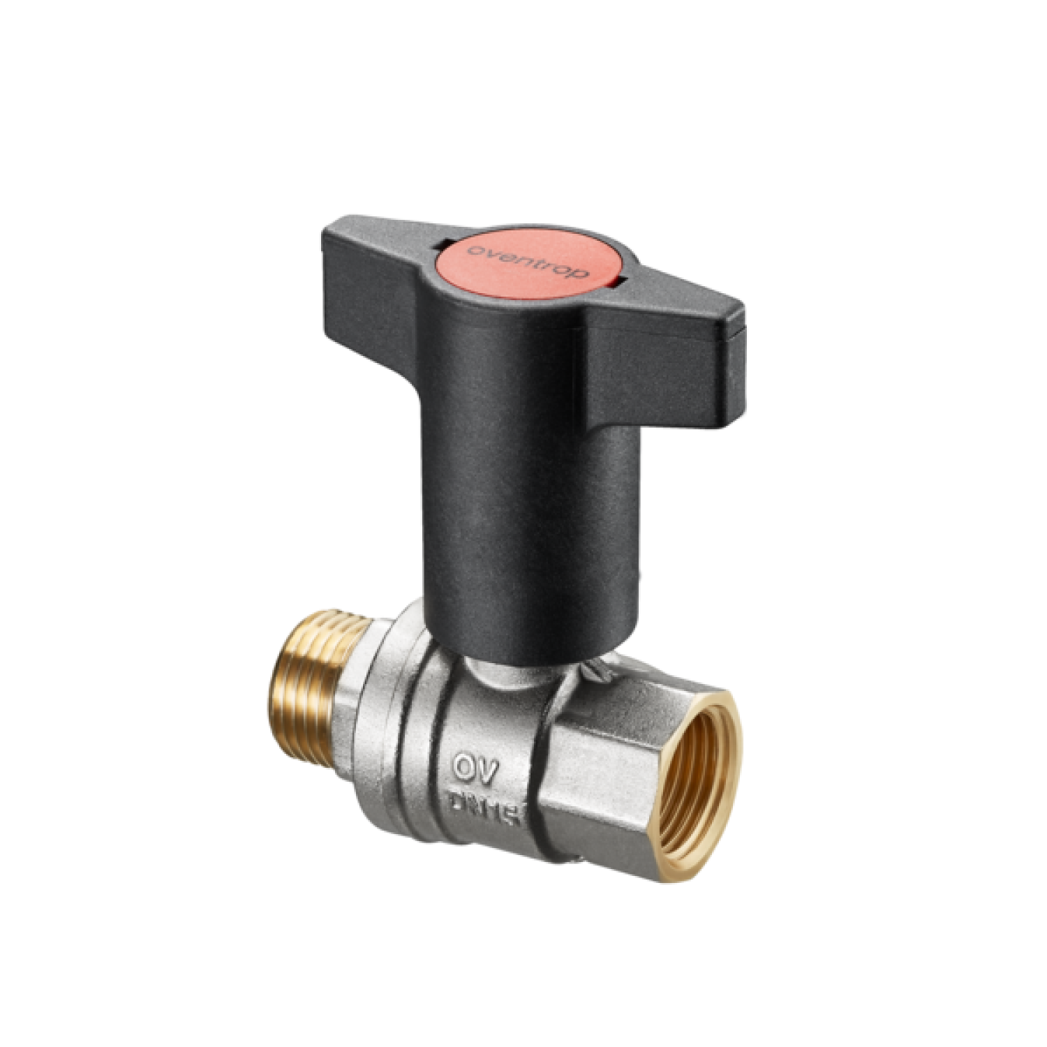 OVENTROP-Kugelhahn "Optibal",Knebelgriff DN32, 1 1/4"IG, 1 1/4"AG, PN16, Ms