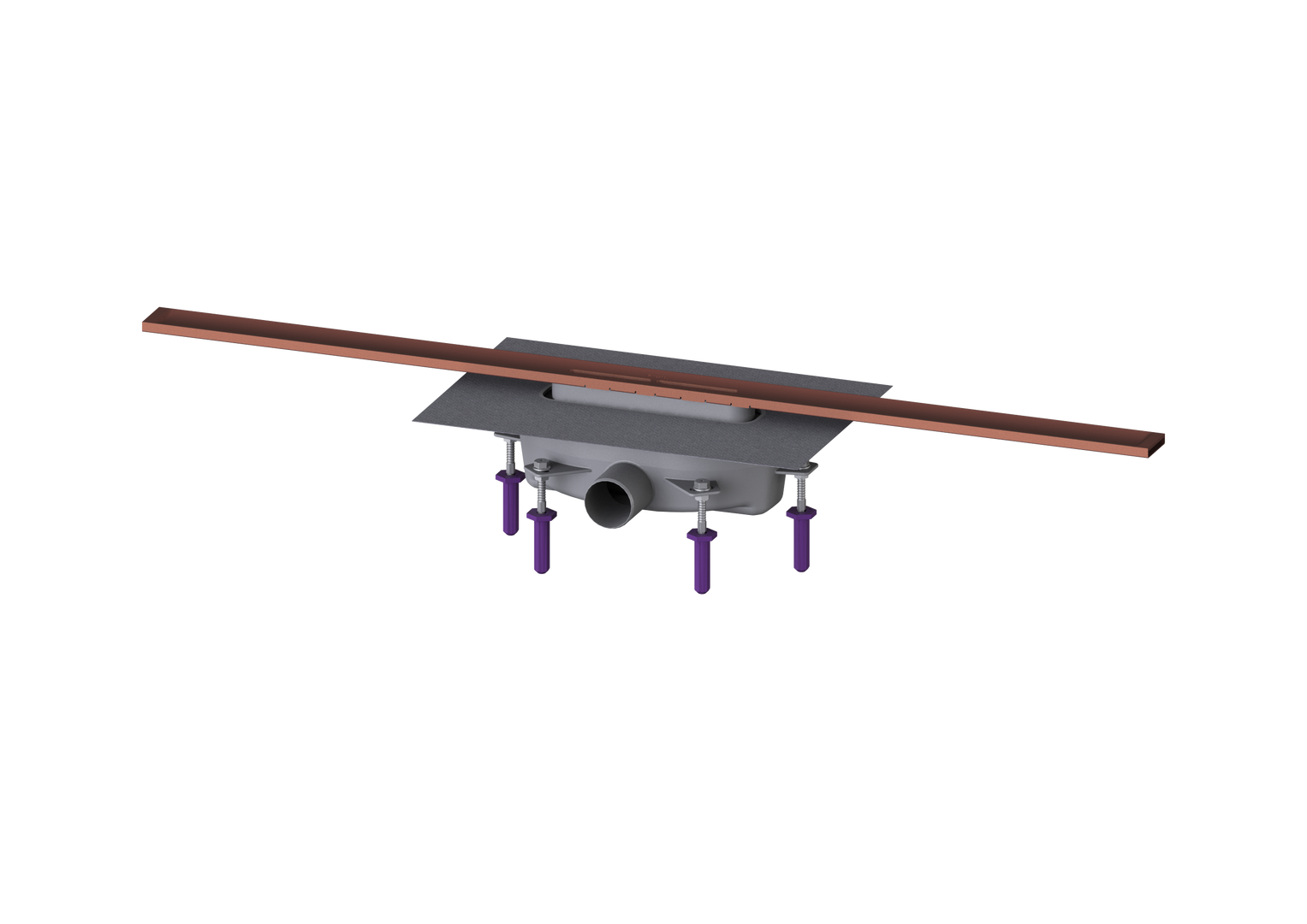 KESSEL-Duschrinne Linearis Infinity 90 L: 1000 mm, DN 50, Copper, gebürstet