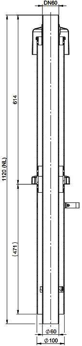 MHG Doppelrohr mit Regenhaube DN60/100 rot, LüD=650mm, für Abgasleitung Atec