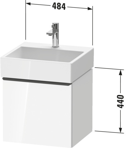 Duravit D-Neo WTU,Wdh,Ausz:1,Griff:Bronze Geb 484x442x440mm,Betongrau Matt,Dekor