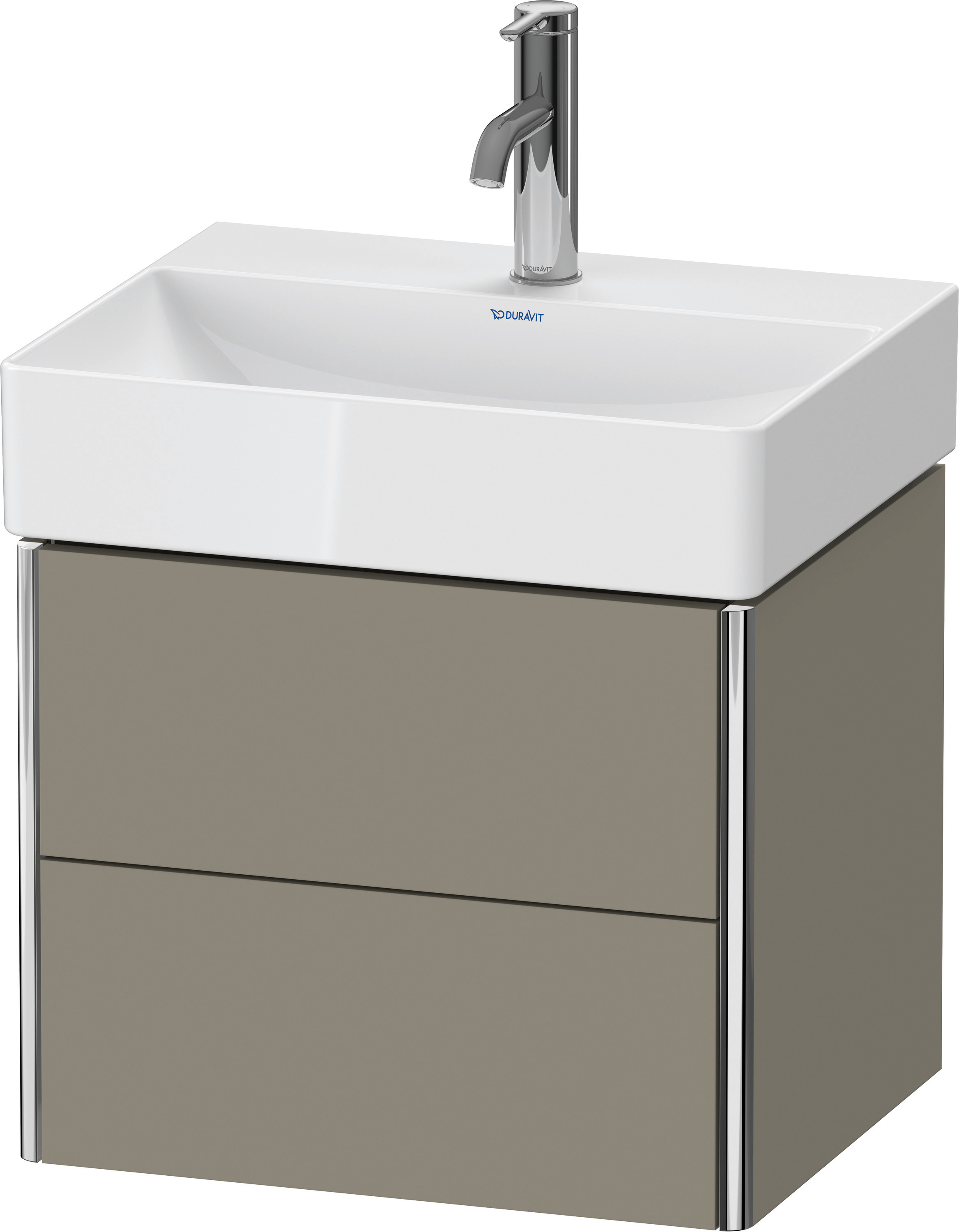 Duravit WTU XSquare wandhängend, 2 Schubk. 397x484x390mm, Steingrau Seidenmatt