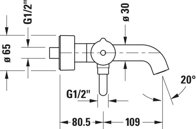 DU C.1 Einhebel Wannenmischer Aufputz Keramikmischsyst., Chrom HG