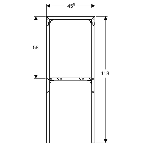 Geberit Monolith Distanzrahmen Aluminium poliert
