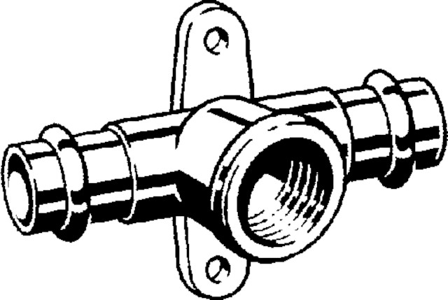 Viega Wandscheiben-T-Stück mit SC 2217.3 in 15mm x Rp1/2 Siliziumbronze
