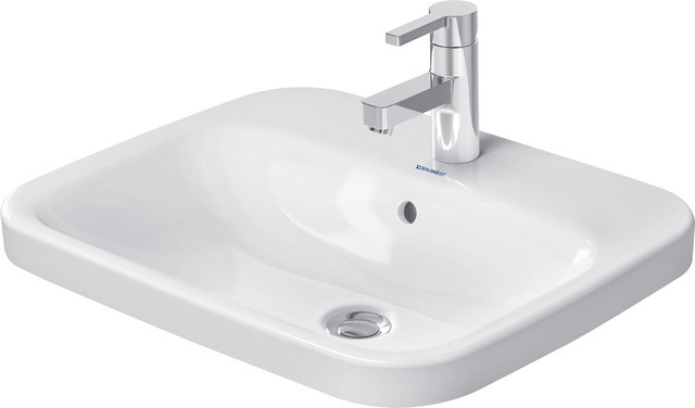 DU Einbauwaschtisch DuraStyle 560 mm EB v.oben, m.ÜL, m.HLB, 1 HL, weiß WG