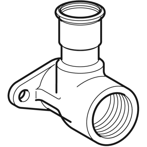 Geberit Mapress Kupfer Anschlusswinkel 90Gr abgesetzt Lochkreis 50mm (Gas) d28-Rp3/4