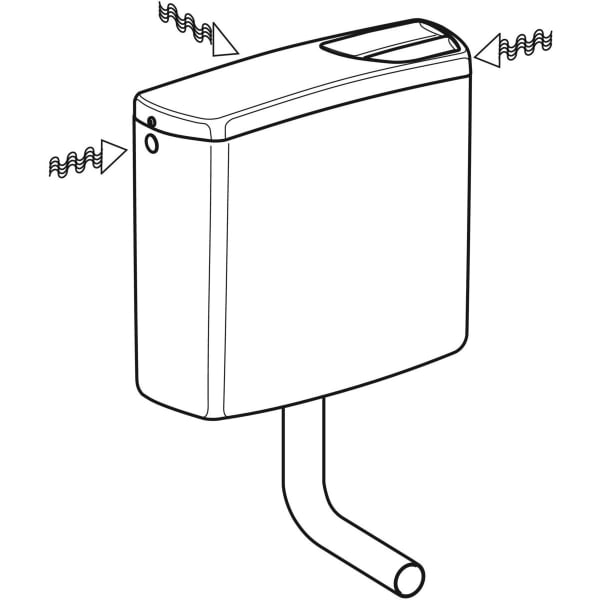 Geberit AP140 AP-Spülkasten 2-Mengen-Sp halbh. WA li/mi/re weiß-alpin, verschr.