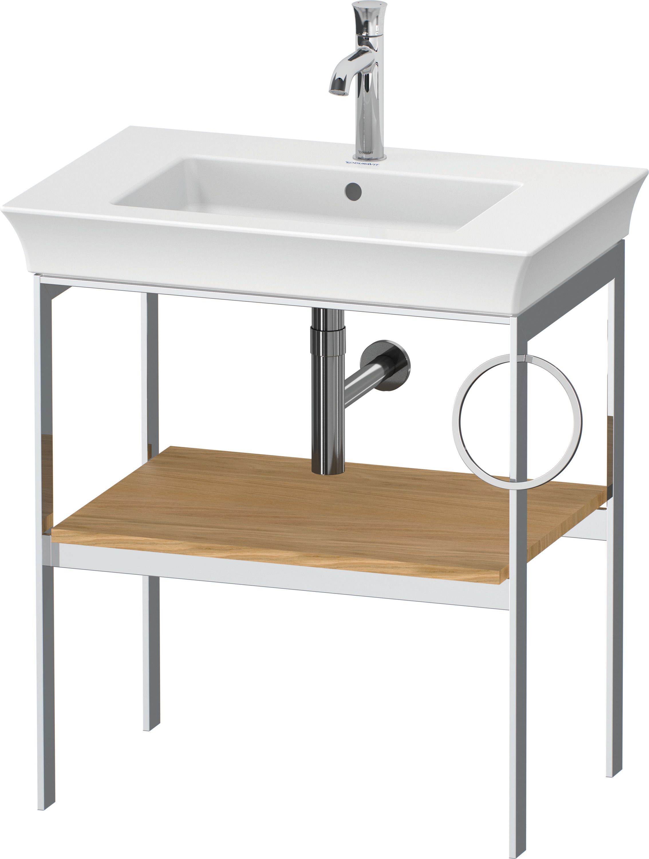 Duravit Metallkonsole bodenst. White Tulip 760x684x450,HH r.,Eiche Natur Massiv
