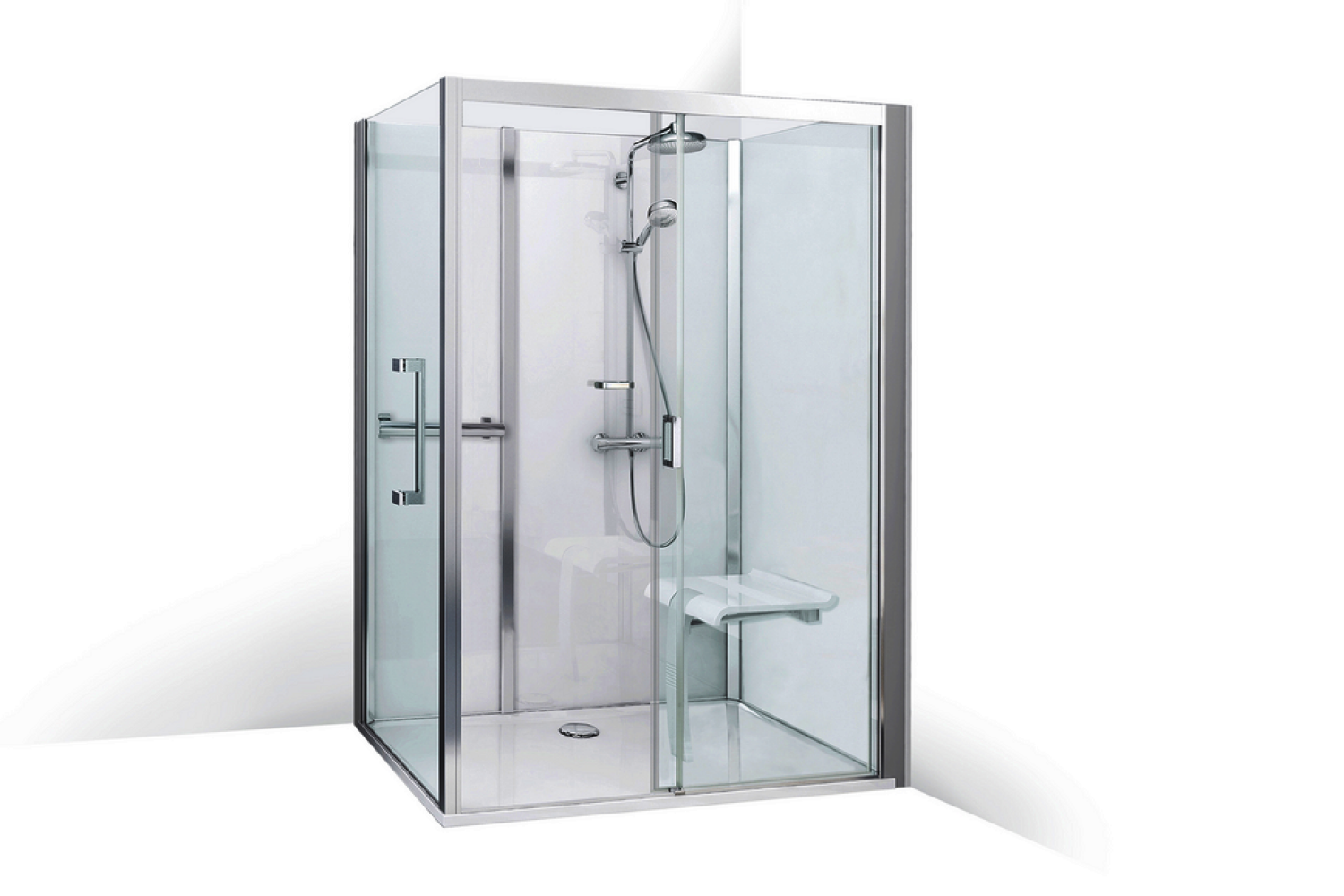 Roth Komplettdusche Vinata Comfort Eck Hoch weiß 1360x877 ESG klar
