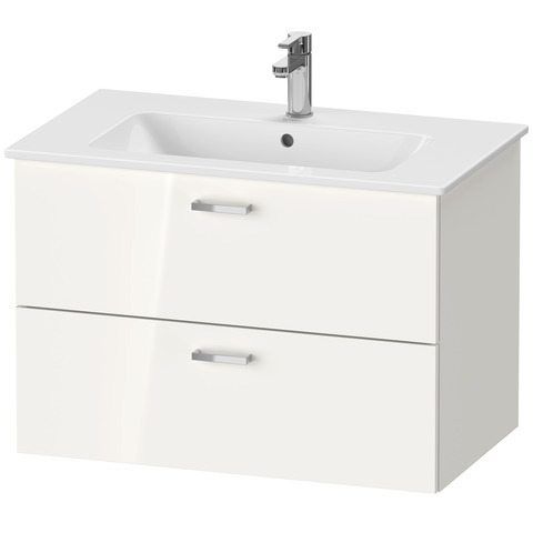 DU XBase Möbel-Set 830x490mm, WT,WTU m. Schubk.2, Spiegel, Weiß glänzend