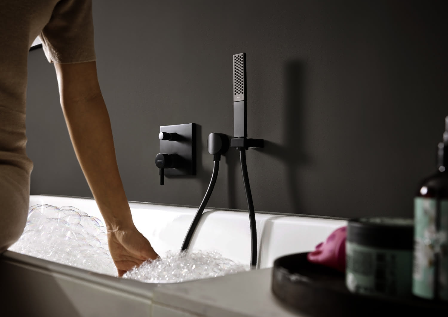 Hansgrohe Wannenmischer Unterputz Finoris F-Set Sicherungskombination mattschwarz