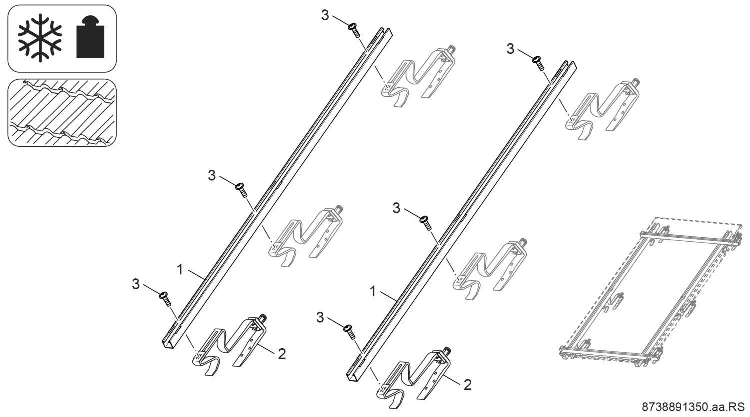 BOSCH Schneelastprofil Aufdach FKA 15-2 Pfanne/Biberschwanz, senkrecht