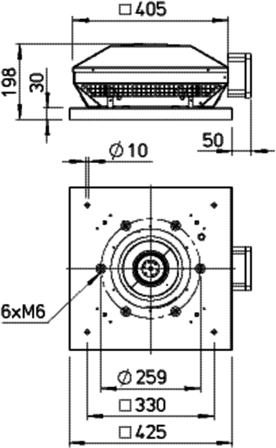 Helios RDW 225/4 Dachventilator horizontal 1-PH, 230 V, 4-polig