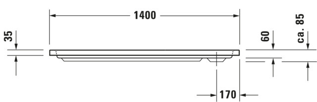 DU D-Code Duschwanne, Rechteckig, 1400x700x85 mm, Weiß, Sanitäracryl