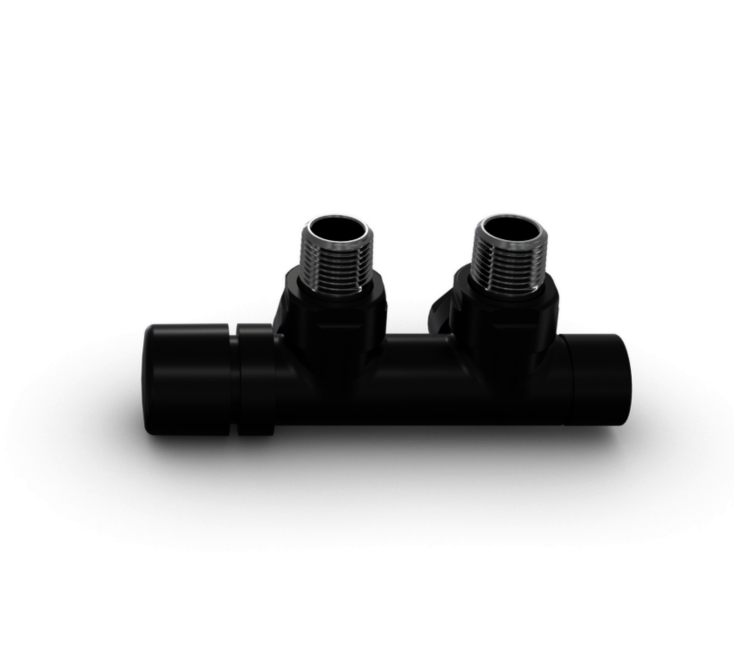 ZE Zubehör Anschlussarmatur Typ Q Eckform Thermostatkopf li., Anthracite