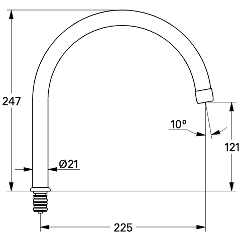GROHE Auslauf 13049 225x121mm chrom