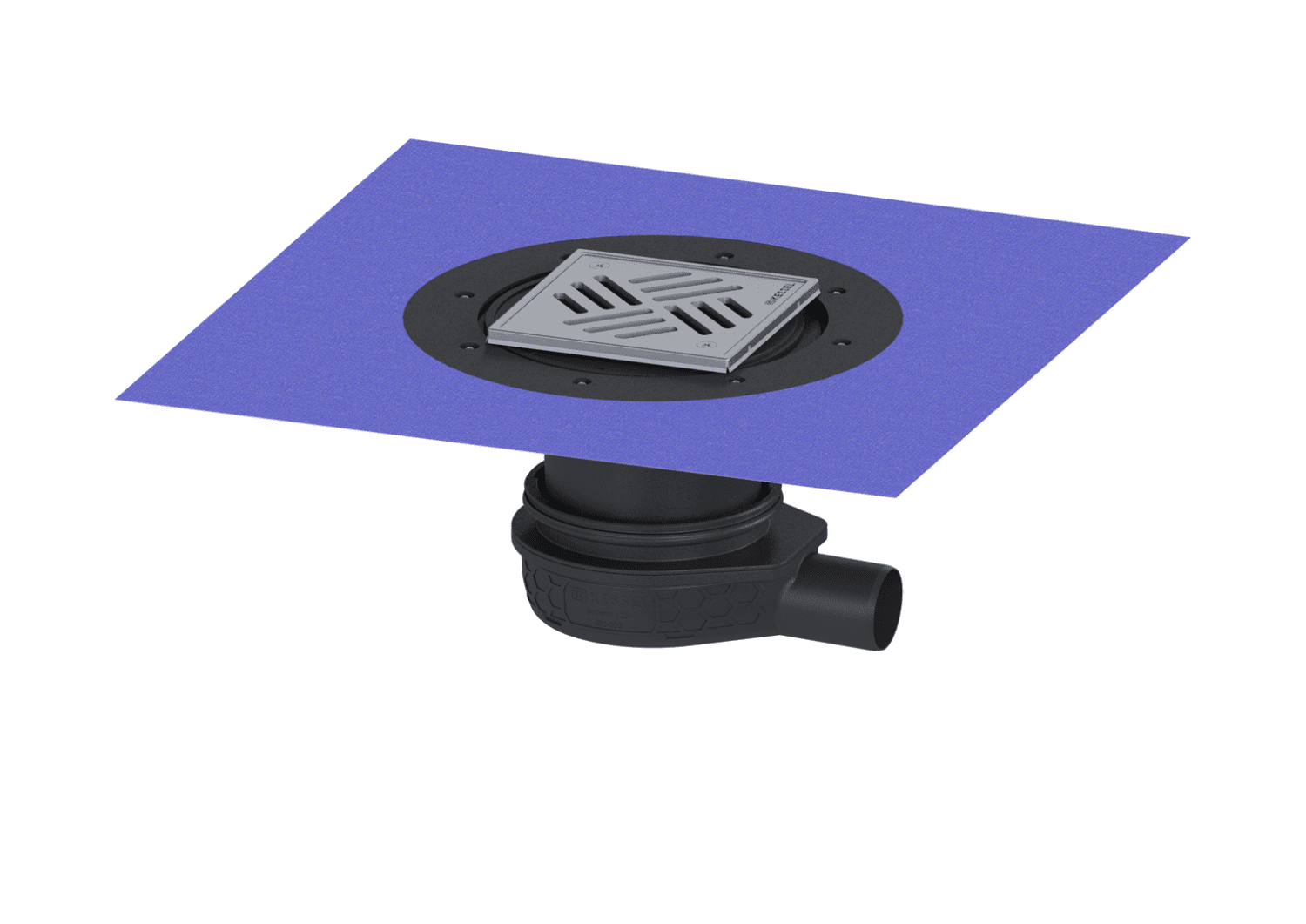 KESSEL-Bodenablauf Der Ultraflache 79 DN 50, Variofix, Schlitzrost verschraubt