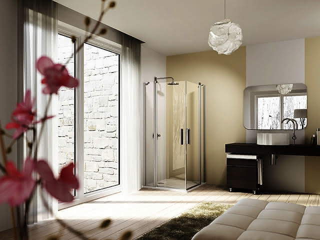 Hüppe Design elegance Schwingtür m.Segm. 1000x1900mm 8E0703 087 321 silber/klar