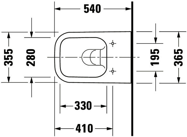 DU Wand-WC Happy D.2 540 mm Tiefspüler,rimless,Durafix,weiß,HYG