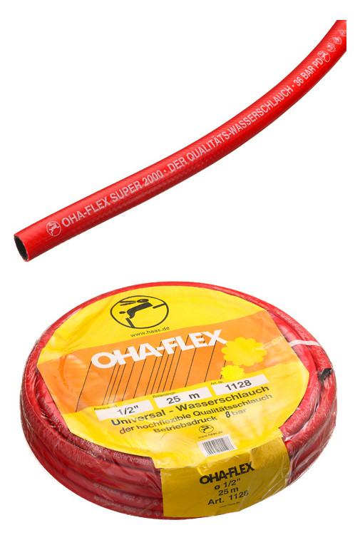 Gummi-Wasserschlauch OHA-Flex Super 2000 1/2" rot, Nr. 1124
