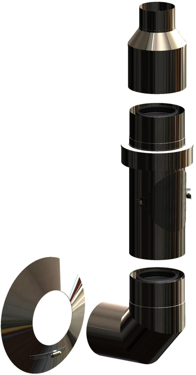 MHG Basis-Set Außenwand PP/Edelst. Bauhöhe 500 mm, DN 80/125