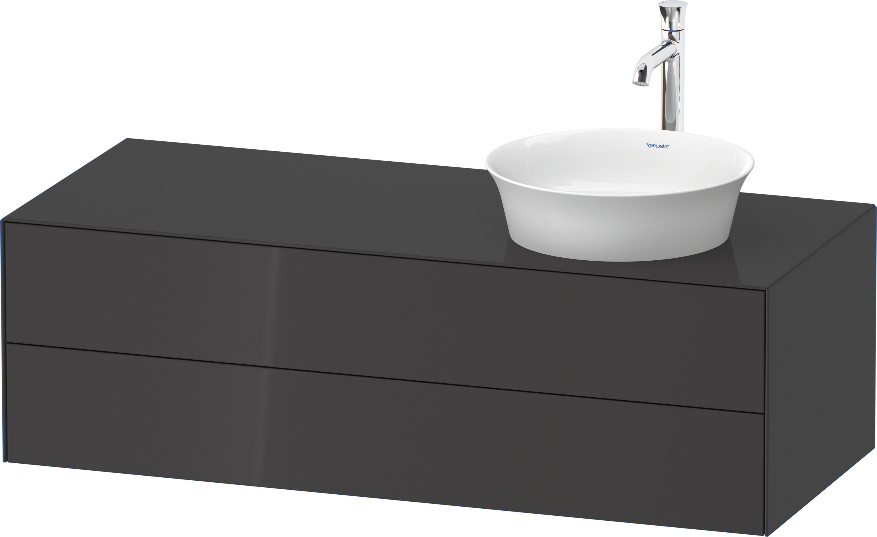 Duravit WTU White Tulip wandh,2 SchKa,B re. 408x1300x550mm, Graphit Hochglanz