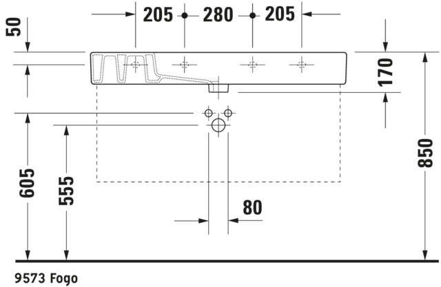 DU Möbelwaschtisch Vero 1050 mm mit ÜL, mit HLB, 1 HL, weiß WonderGliss