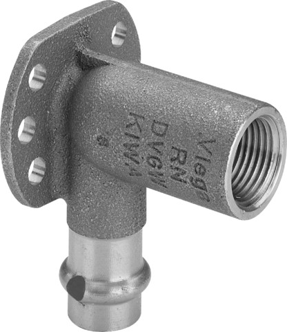 Viega Wandscheibe mit SC Sanpress 2225 in 15mm x Rp1/2 x 45mm Siliziumbronze