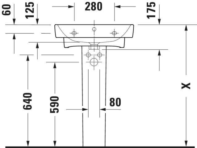 DU WT/MWT 550mm, Duravit No.1 weiß, mit ÜL, mit HLB