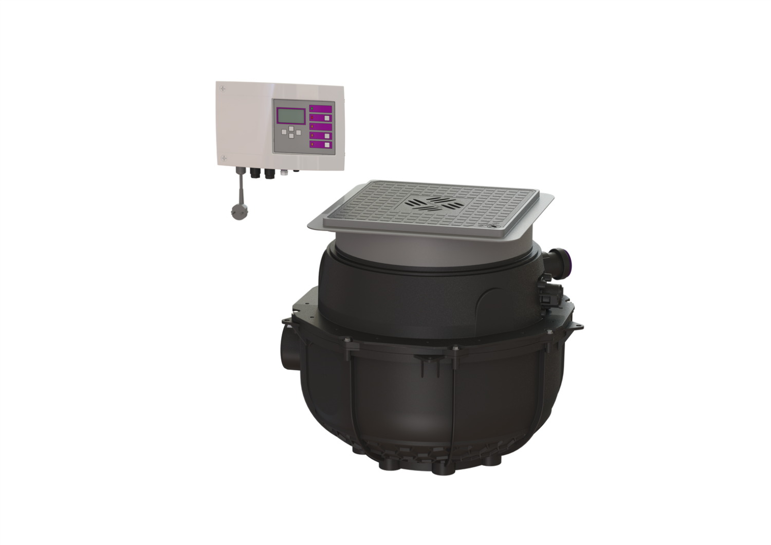 KESSEL-Hebeanlage Aqualift S Compact Duo, GTF 1200, Bodenplatte, schwarz