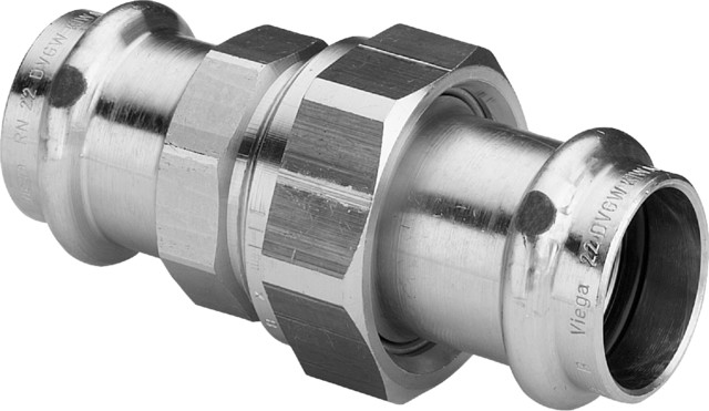 Viega Verschraubung mit SC Sanpress 2260 flachdichtend in 15mm Siliziumbronze